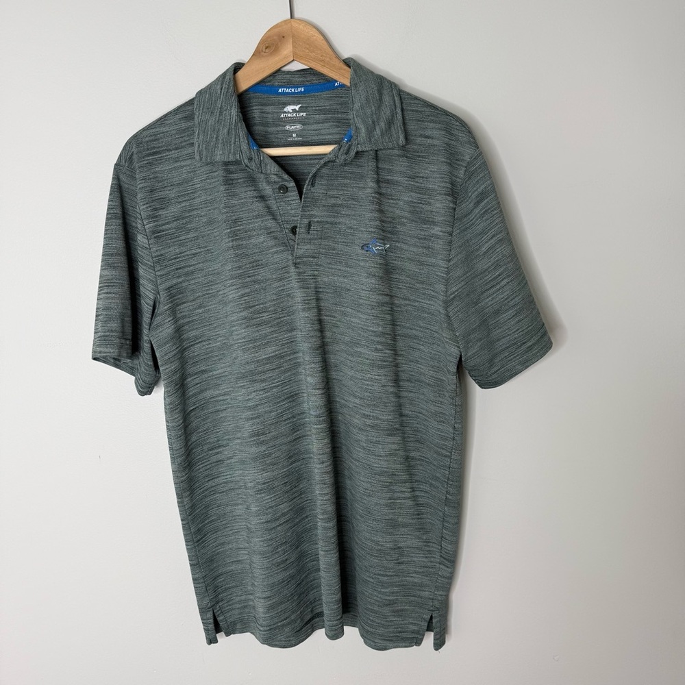 Greg Norman Men’s Size Medium Green Attack Life Polo Shirt